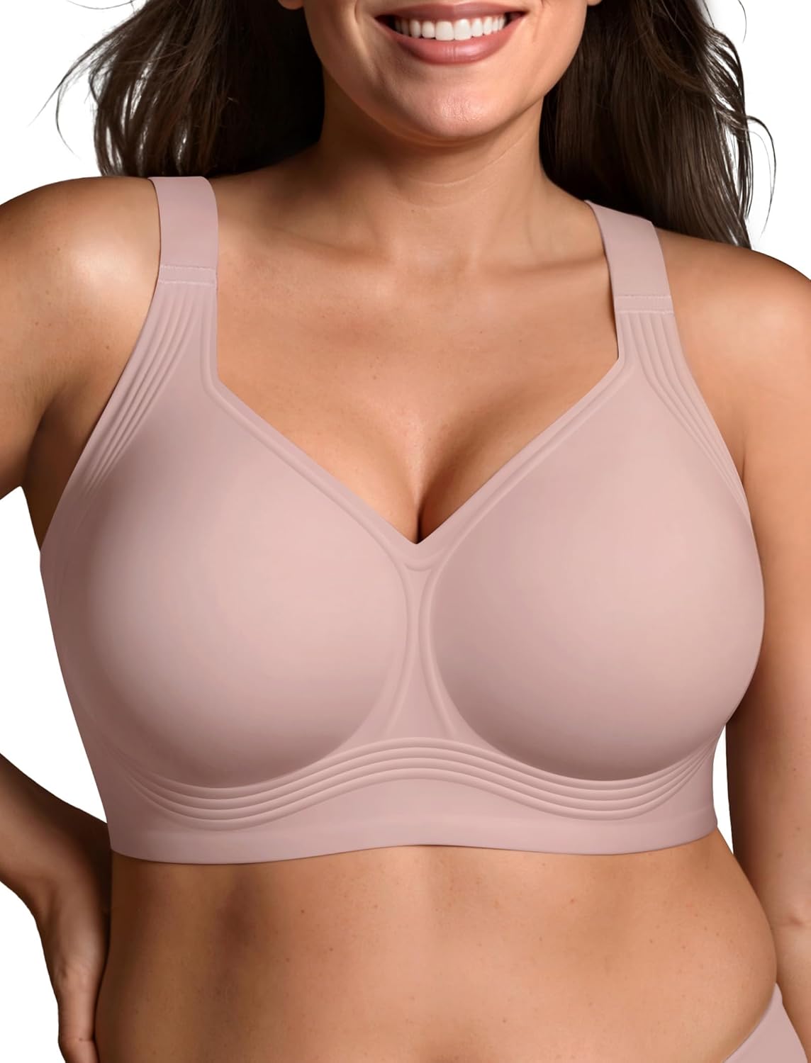 Bras for Women Supportive Wireless Push Up Bra Full Coverage No Underwear Seamless Plus Size for Older Women